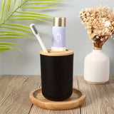 Badaccessoarer Set med Bambulock – 4-delars Set för Badrumsinredning Carvallo