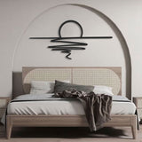 SmokeWhirl Dekor - Minimalistisk Curling Rök Metall Väggdekoration Carvallo