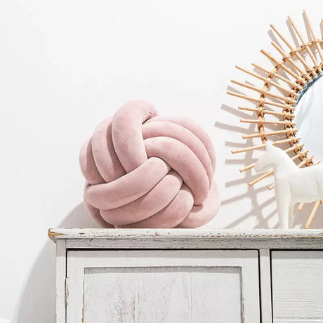 Dekorativ Knuten Suede Effekt Boll Mjuk Kudde Pillow Carvallo