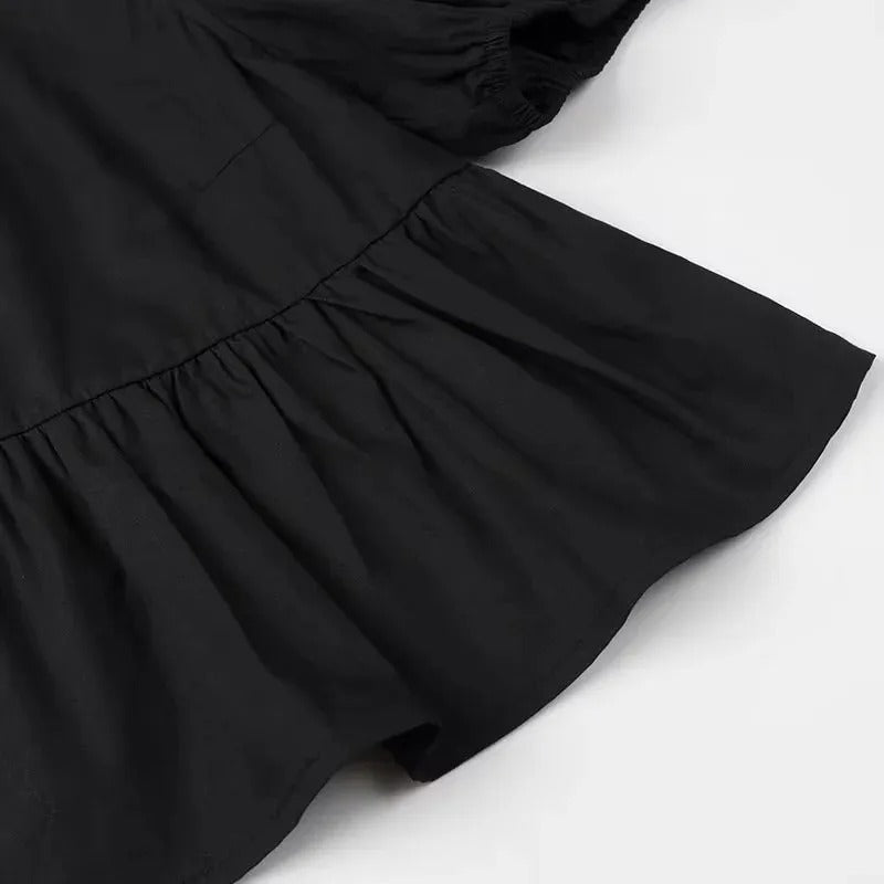 Front Tie Ruffle Crop Top-Bellasverige-Hemnix