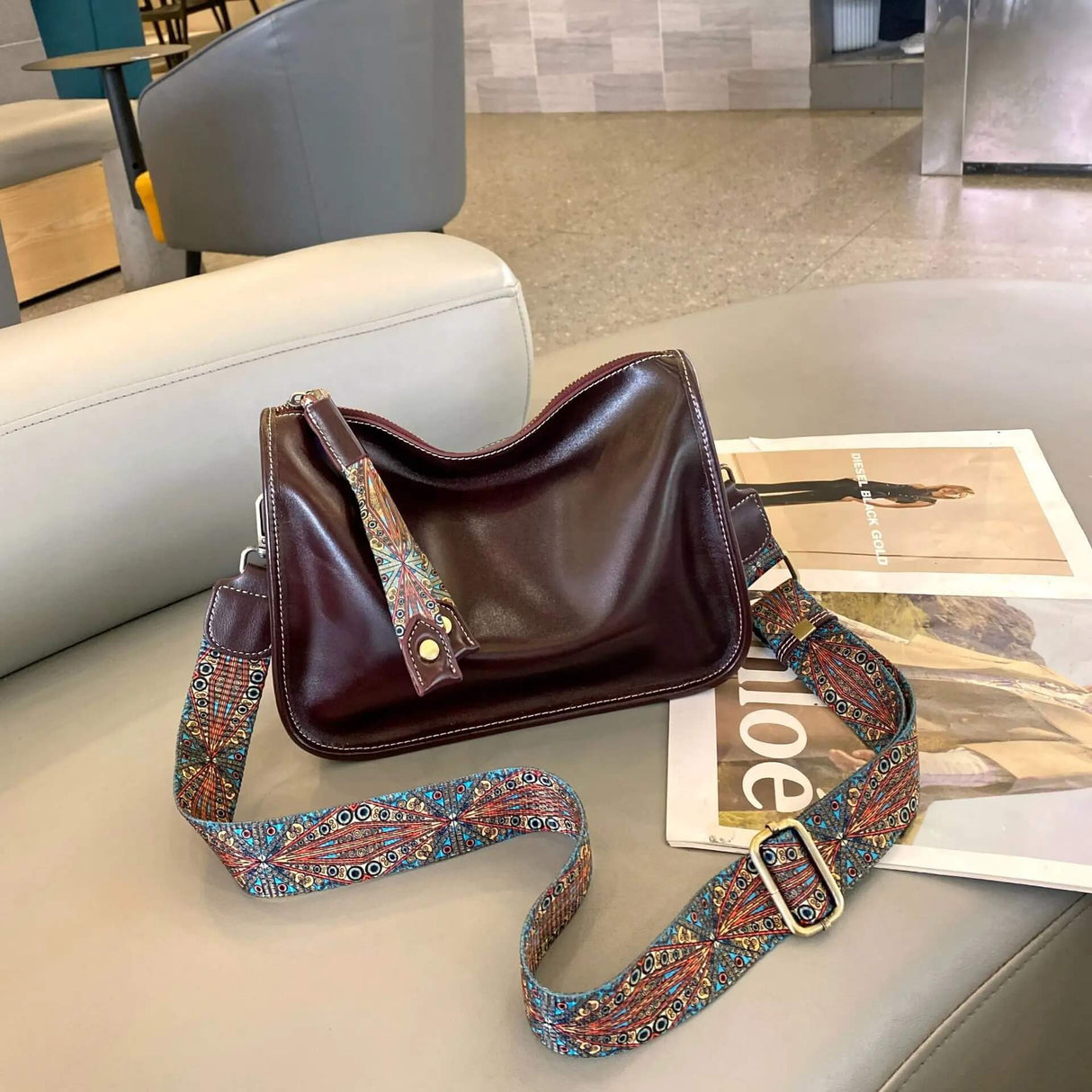 Luxury Leather Bag – Rymlig och elegant handväska i äkta läder-Shoulder Bags-BB-Hemnix