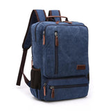 NomadiqPack – Vintage Canvas Ryggsäck för Resor | Stil, Funktion och Flexibilitet i Ett-Backpack-BB-Mörkblå-Hemnix
