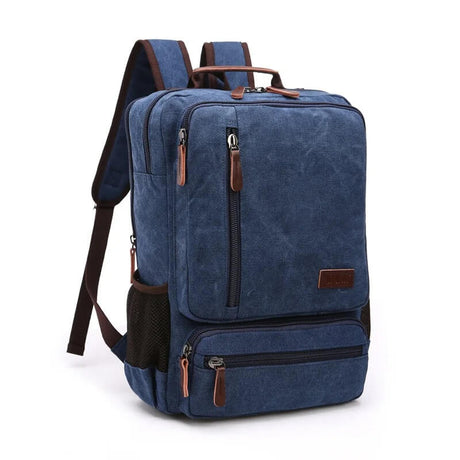 NomadiqPack – Vintage Canvas Ryggsäck för Resor | Stil, Funktion och Flexibilitet i Ett-Backpack-BB-Mörkblå-Hemnix
