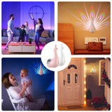 PeacockGlow – Fjärrstyrd Peacock Projektorlampa med Färgglad Atmosfär | Kreativ Nattlampa för Sovrum och Hem-Night Lights & Ambient Lighting-BB-Hemnix