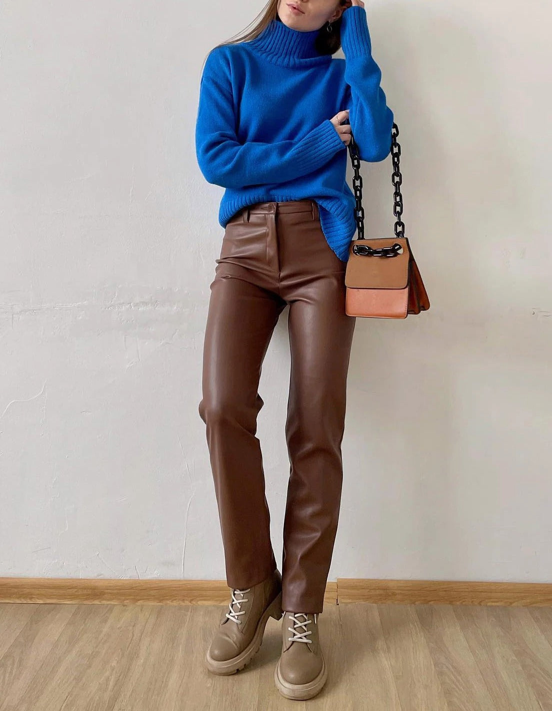 Klassiska läderbyxor för kvinnor-Bellasverige-Hemnix