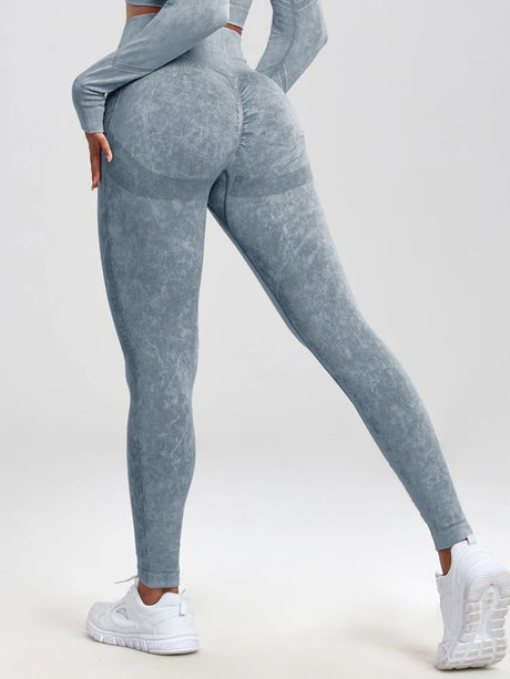 Hög Midja Fitness Leggings-Clothes for women-Hemnix-Blå-S-Hemnix