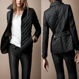 Kviltert jakke med nedfällbar krage för kvinnor Hemnix