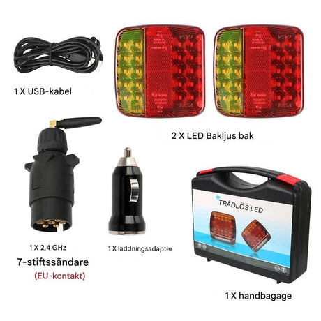 TrailMagnet – Magnetiska Sladdlösa LED Bakljus för Släp, Husvagn & Lastbil | Trådlöst Bromsljus med 5 Funktioner-Tail Lights-BB-Hemnix