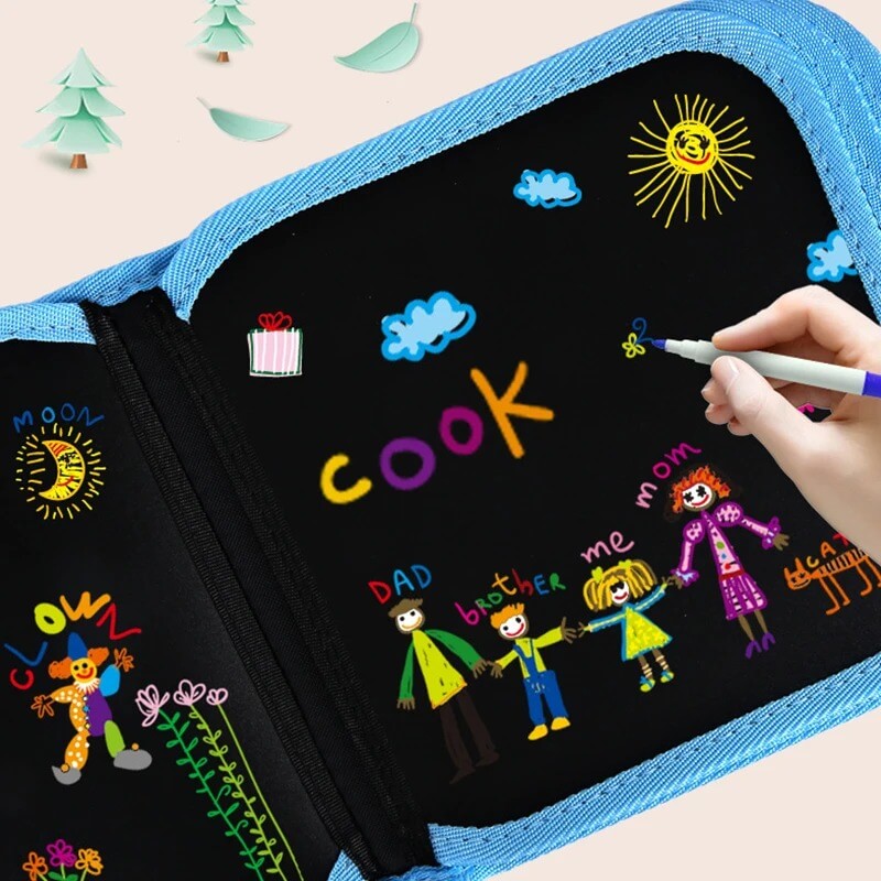 DoodleBloom – Återanvändningsbar Ritbok för Barn | Torkbar & Bärbar Kreativitet med Magisk Penna-Art & Drawing Toys-BB-Hemnix