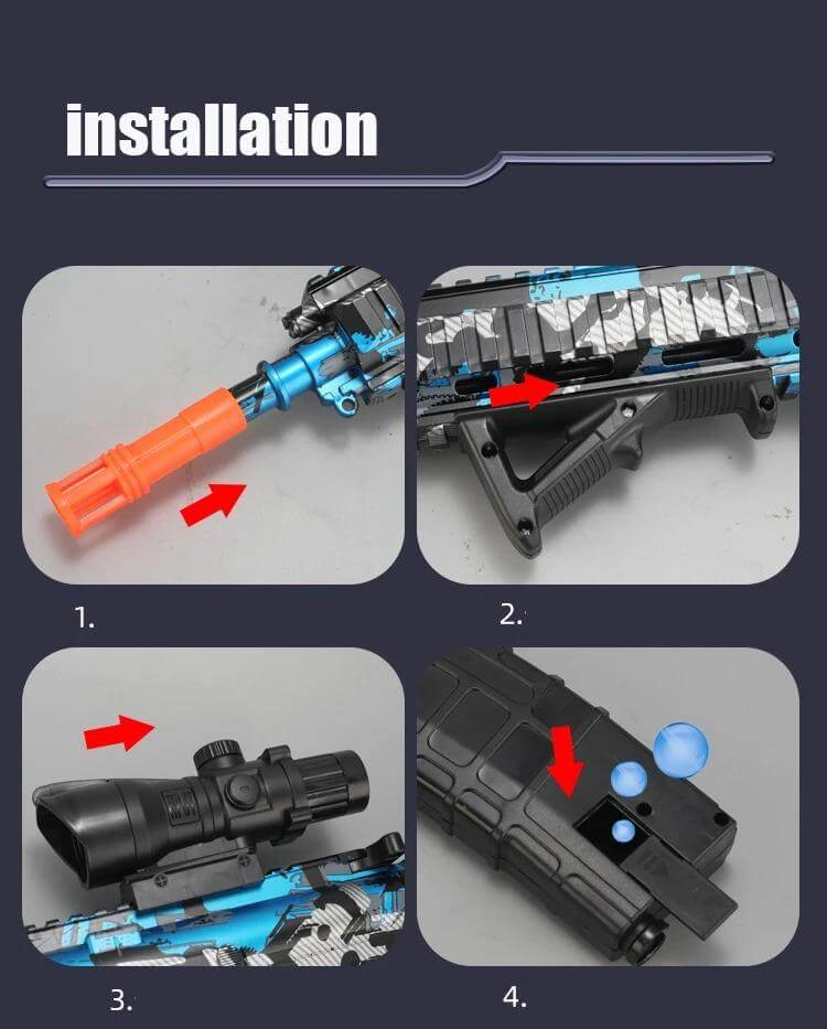 BlastForge – M416 Gelékulgevär med 7.4V Batteri och Dubbelmagasin | För Aktiva Utomhuslekar-Outdoor Play Equipment-BB-Hemnix
