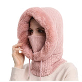 Damstickad pälsmössa Mask Set-Hemnix-Rosa-Hemnix