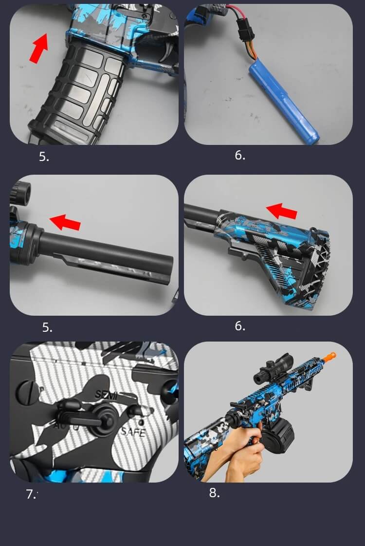 BlastForge – M416 Gelékulgevär med 7.4V Batteri och Dubbelmagasin | För Aktiva Utomhuslekar-Outdoor Play Equipment-BB-Hemnix