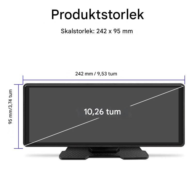 ViewMirror – Trådlös Smart Skärm för Bilen | CarPlay & Android Auto Utan Krångel-Rearview Mirror Mounts-BB-Hemnix