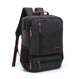 NomadiqPack – Vintage Canvas Ryggsäck för Resor | Stil, Funktion och Flexibilitet i Ett-Backpack-BB-Svart-Hemnix