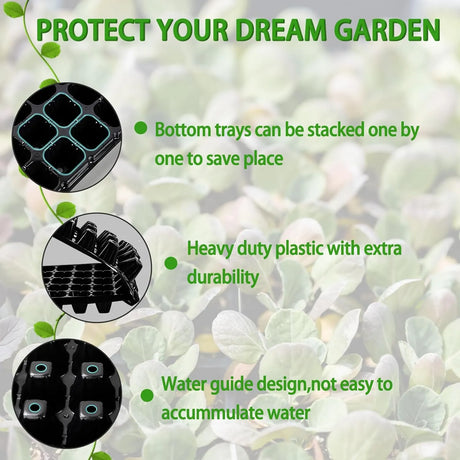 Rektangulär växtskål – såddskål för effektiv groning och tillväxt av plantor Carvallo