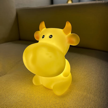 CowGlow - Söt Ko Nattlampa med Batteri för Barnrum Dekoration Carvallo
