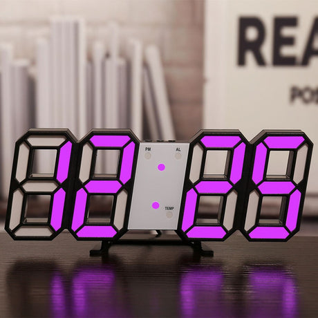 Väggklocka med LED-display och alarm Carvallo