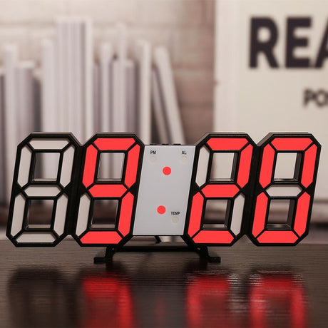 Väggklocka med LED-display och alarm Carvallo
