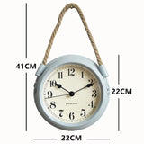 RusticTick - Vintage väggklocka med rustik repupphängning för lantlig charm Carvallo