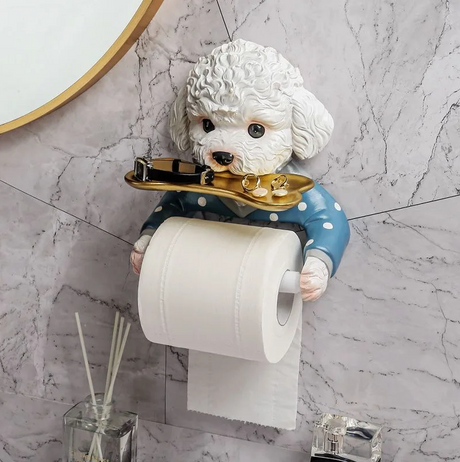 PawperRoll – Knasig hundtoalettpappershållare med rolig design och förvaring på översta hyllan Carvallo
