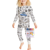 Barn Färg-i-bomull Pyjamas Set Carvallo