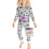Barn Färg-i-bomull Pyjamas Set Carvallo