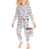 Barn Färg-i-bomull Pyjamas Set Carvallo