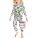 Barn Färg-i-bomull Pyjamas Set Carvallo