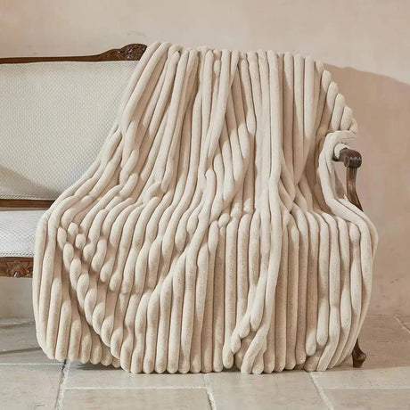 Varm & Mjuk Filt – Randig Design i Fleece/Plysch Hemnix