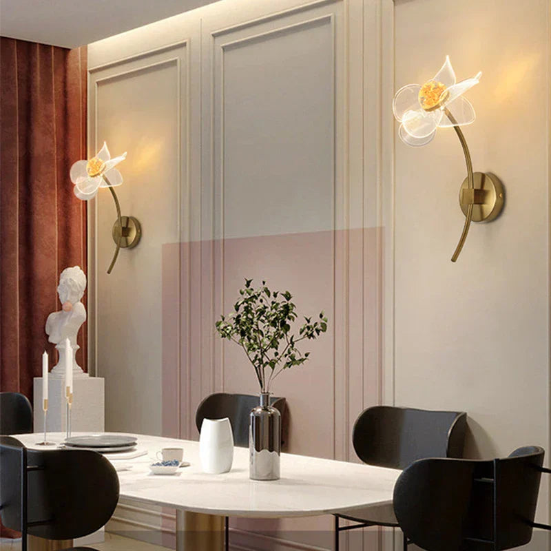BloomGlow - Modern Blom Vägglampa med LED Belysning Carvallo