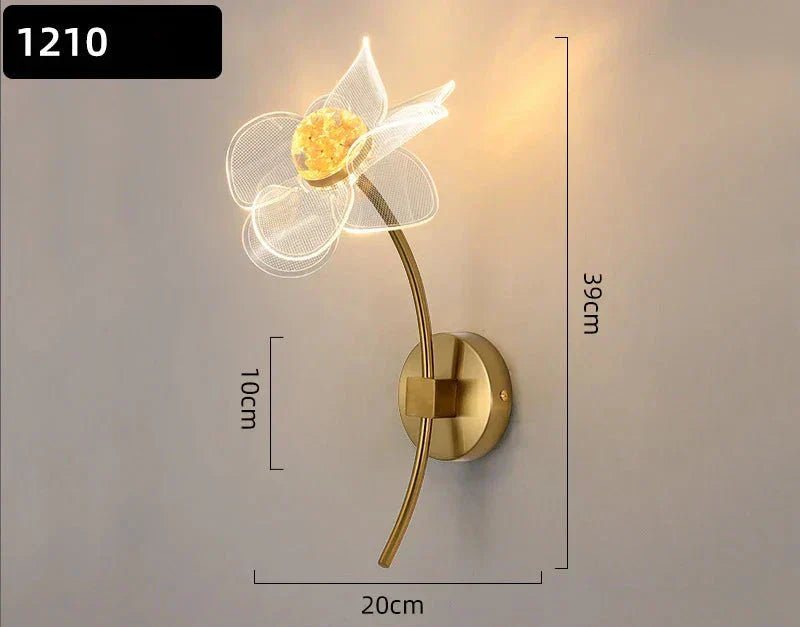BloomGlow - Modern Blom Vägglampa med LED Belysning Carvallo