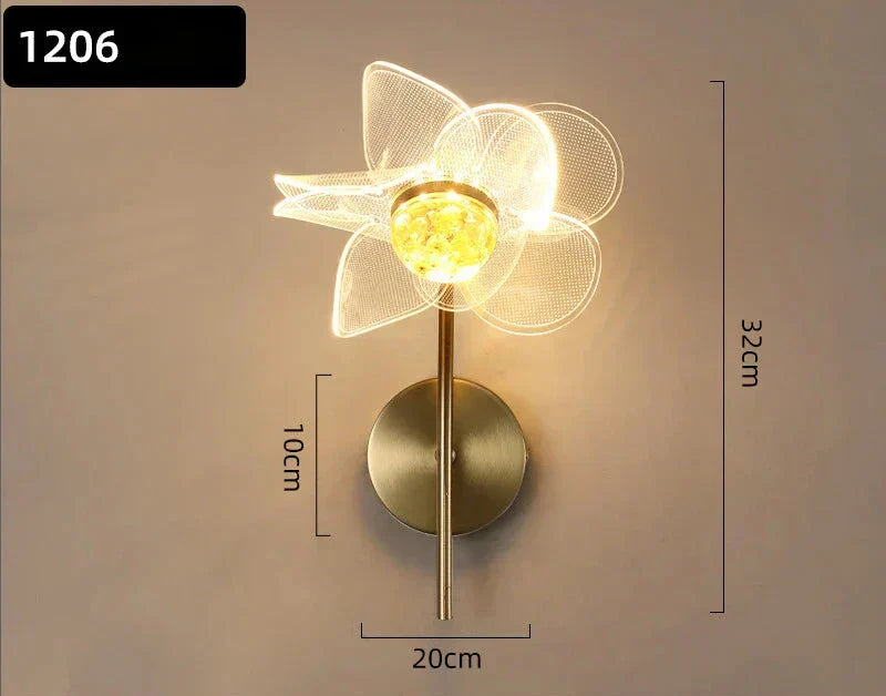 BloomGlow - Modern Blom Vägglampa med LED Belysning Carvallo