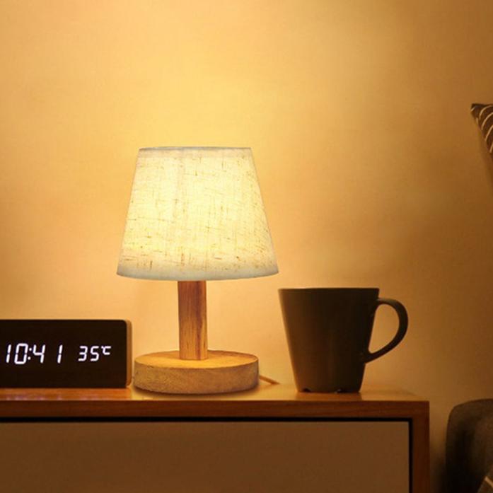 LumiWood - Dimbart LED Bordslampa i Trä för Sovrum & Vardagsrum Carvallo