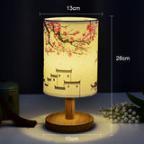 ZenGlow - Dekorativ Japansk Bordslampa med Träbas - Stämningsbelysning Carvallo
