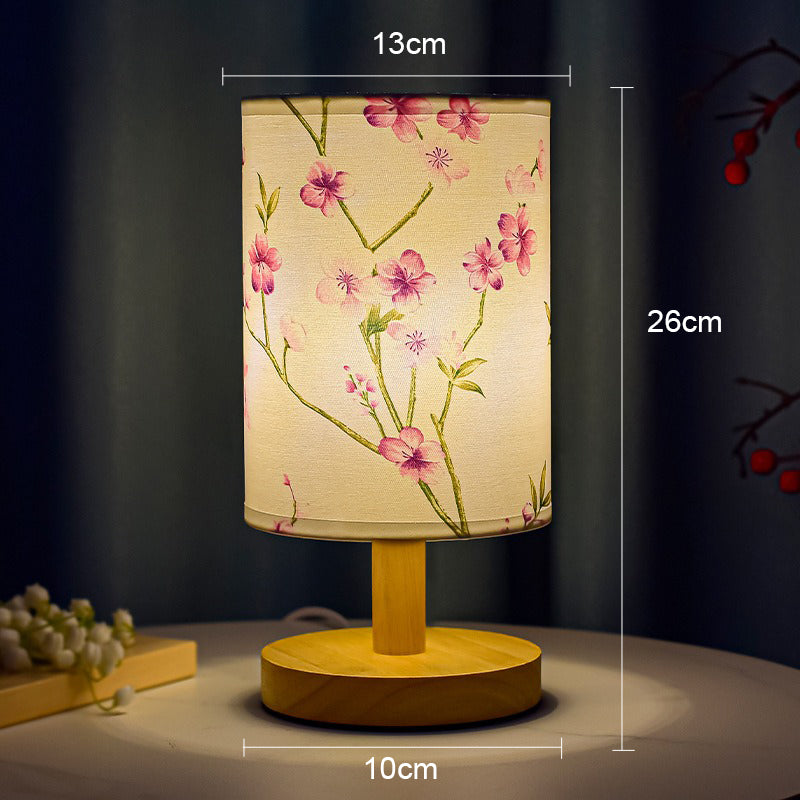 ZenGlow - Dekorativ Japansk Bordslampa med Träbas - Stämningsbelysning Carvallo