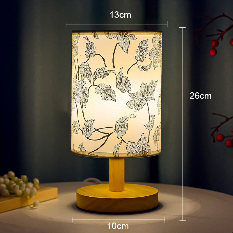 ZenGlow - Dekorativ Japansk Bordslampa med Träbas - Stämningsbelysning Carvallo