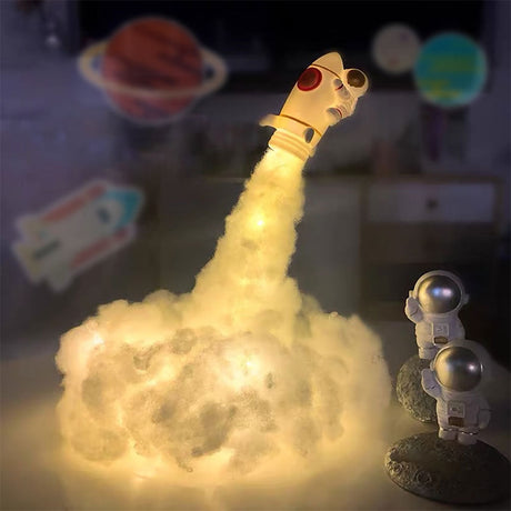 RocketGlow - Liten LED Raket Bordsbelysning för Barnrum & Dekoration Carvallo