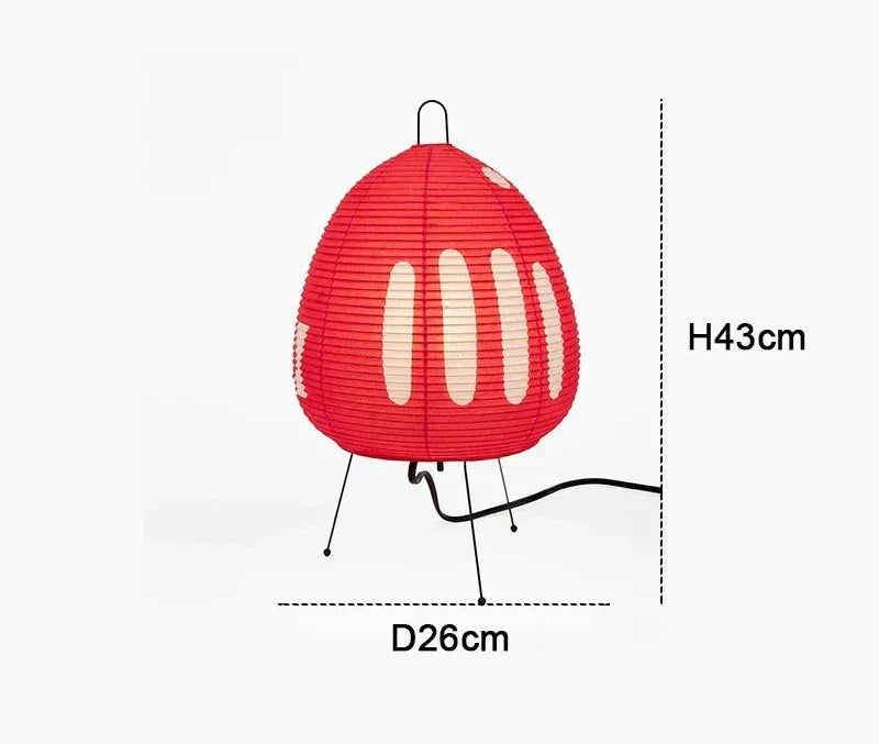 LumiZen – Japansk Pappers Taklampa i Retro Stil, Traditionell Belysning för Sovrum och Vardagsrum Carvallo
