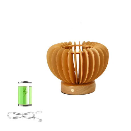 LumiWood – Träbordslampa i Skandinaviskt Design, LED Dekorativ Belysning Carvallo