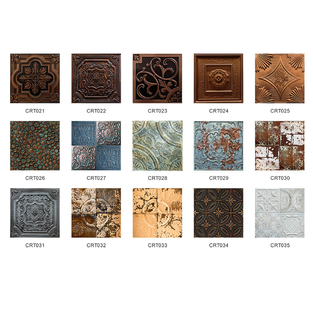 Retro Glansig Kakeltapet - Vintage Mönster Peel & Stick PVC Vägg- och Möbelbeklädnad MILA Sverige