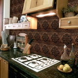 Retro Glansig Kakeltapet - Vintage Mönster Peel & Stick PVC Vägg- och Möbelbeklädnad MILA Sverige