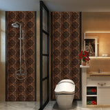 Retro Glansig Kakeltapet - Vintage Mönster Peel & Stick PVC Vägg- och Möbelbeklädnad MILA Sverige