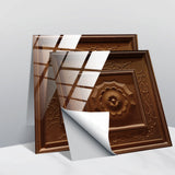 Retro Glansig Kakeltapet - Vintage Mönster Peel & Stick PVC Vägg- och Möbelbeklädnad MILA Sverige