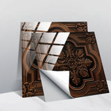 Retro Glansig Kakeltapet - Vintage Mönster Peel & Stick PVC Vägg- och Möbelbeklädnad MILA Sverige