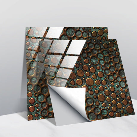 Retro Glansig Kakeltapet - Vintage Mönster Peel & Stick PVC Vägg- och Möbelbeklädnad MILA Sverige