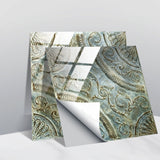 Retro Glansig Kakeltapet - Vintage Mönster Peel & Stick PVC Vägg- och Möbelbeklädnad MILA Sverige