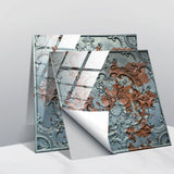 Retro Glansig Kakeltapet - Vintage Mönster Peel & Stick PVC Vägg- och Möbelbeklädnad MILA Sverige