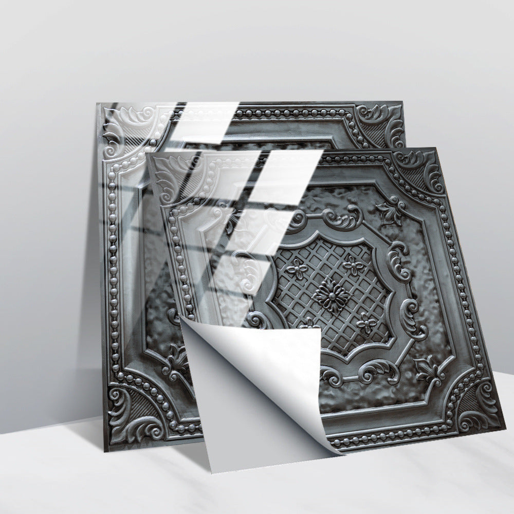 Retro Glansig Kakeltapet - Vintage Mönster Peel & Stick PVC Vägg- och Möbelbeklädnad MILA Sverige