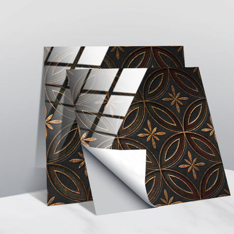 Retro Glansig Kakeltapet - Vintage Mönster Peel & Stick PVC Vägg- och Möbelbeklädnad MILA Sverige