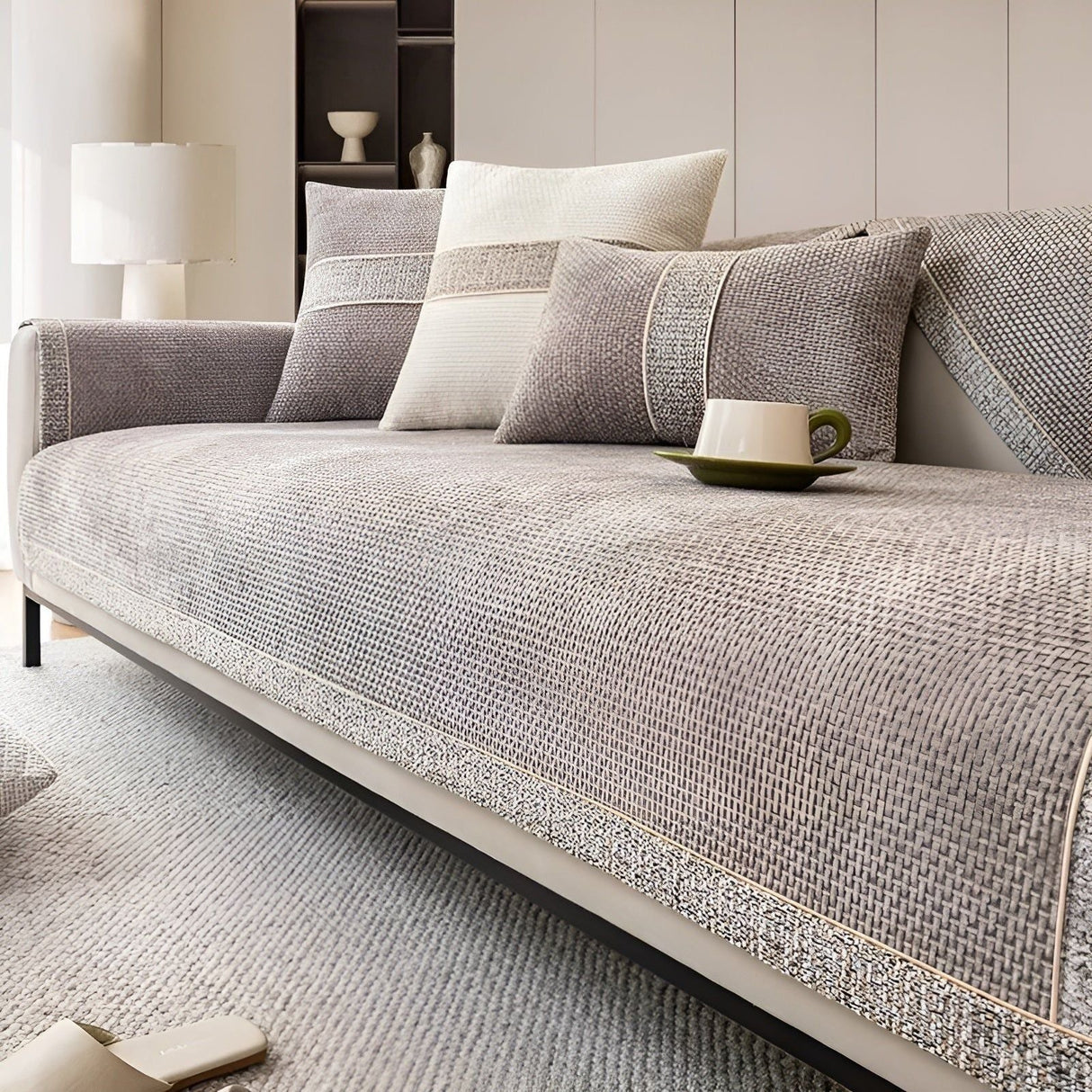 LuxeWrap Sofföverdrag - Modern anti-skratch sofföverdrag i linne Carvallo